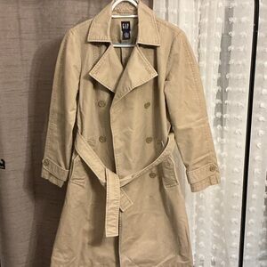 GAP Beige Double-Breasted Trench Coat